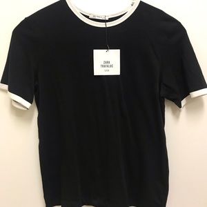 Zara Black & White Short Sleeve T-shirt